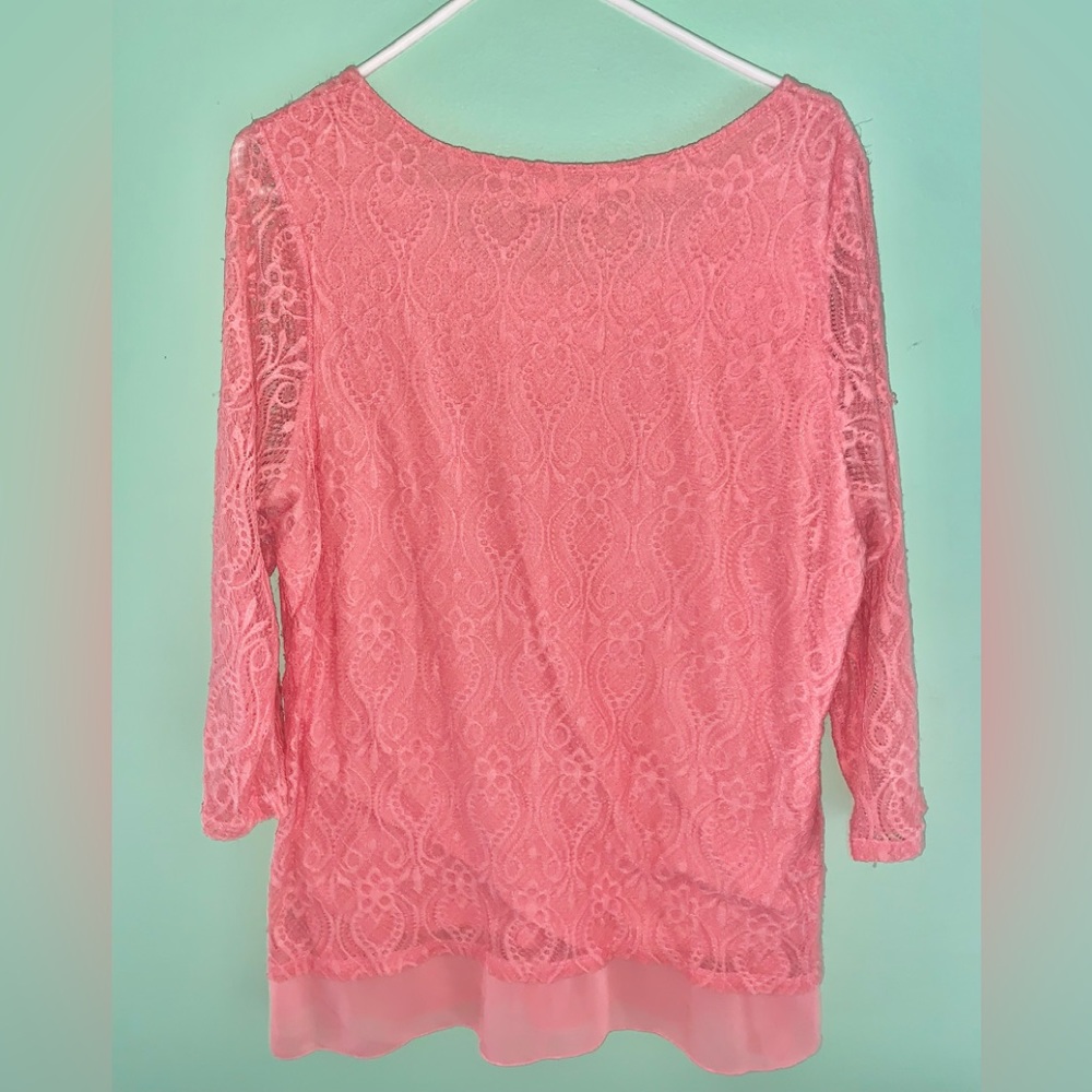 Orange blouse lace spring top NEW